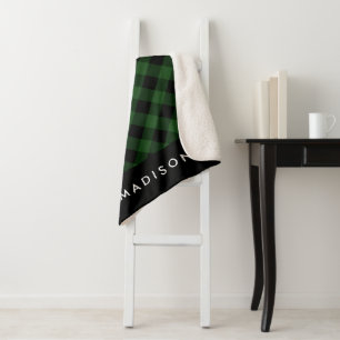 Rustic Buffalo Kariert Personalisiert Sherpa Bla Sherpadecke