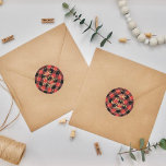 Rustic Buffalo Pläd Holiday Return Address Runder Aufkleber<br><div class="desc">Add your return address with ease this Christmas with these simple yet very trendy stickers. The design is easy to personalize with your name and address andd more color options are available.</div>