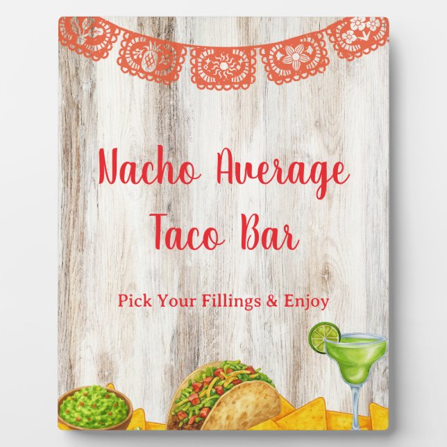 Rustic Build Your Own Taco Bar Sign | Farmhouse Fotoplatte (Vorderseite)