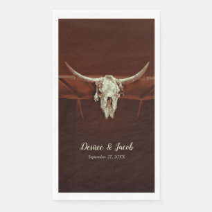 Rustic Bull Skull Wedding Brown Country Western Serviette