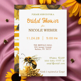 Rustic Bumble Bee Bridal Shower Invitation Einladung