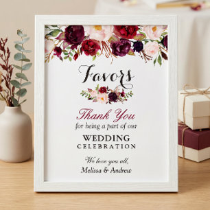 Rustic Burgund Floral Gastgeschenke Hochzeiten Vie Poster