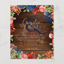 Rustic Burgundy Blue Floral Wedding