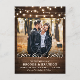 Rustic Burgundy Floral Mason Jar Save the Date Postkarte
