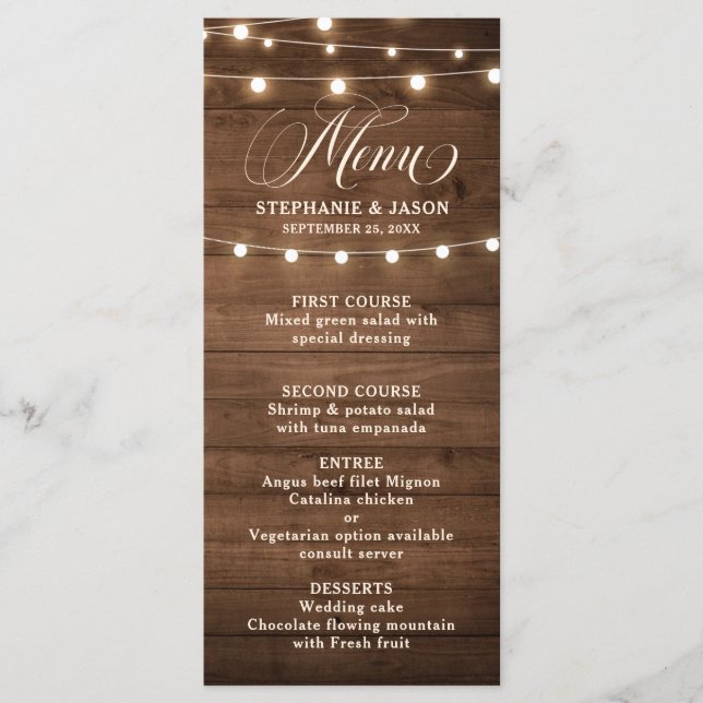 Rustic Burgundy Floral Mason Jar Wedding Menükarte (Vorderseite)
