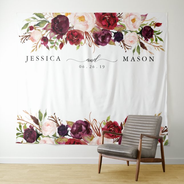 Rustic Burgundy Marsala Horz Backdrop Foto Stand Wandteppich (Beispiel (Horizontal))