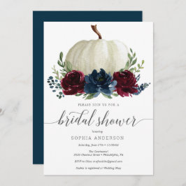 Rustic Burgundy Navy Pumpkin Brautparty laden ein Einladung