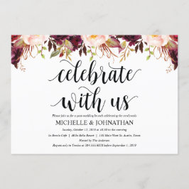 Rustic Burgundy Post Wedding Einladungskarten