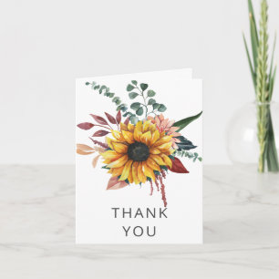 Rustic Burgundy Sonnenblumen Danke Karte