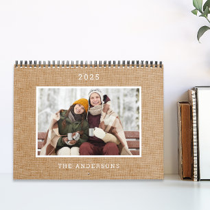 Rustic Burlap 2025 Foto-Kalender Kalender