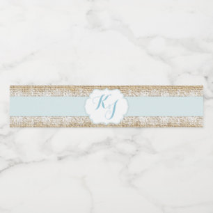 Rustic Burlap Lace Boy Blue Baby Dusche