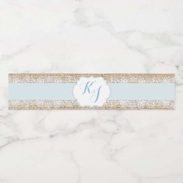 Rustic Burlap Lace Boy Blue Baby Dusche (Einzelnes Label)