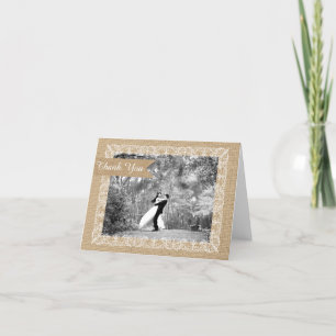 Rustic Burlap Lace Foto Wedding Vielen Dank Dankeskarte