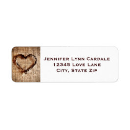 Rustic Burlap Lace Twine Heart Address Labels