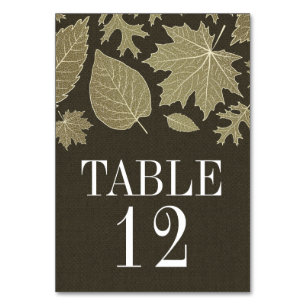 Rustic Burlap Mariage de automne Cartes Numéro de