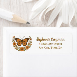 Rustic Butterfly Floral Wreath return address