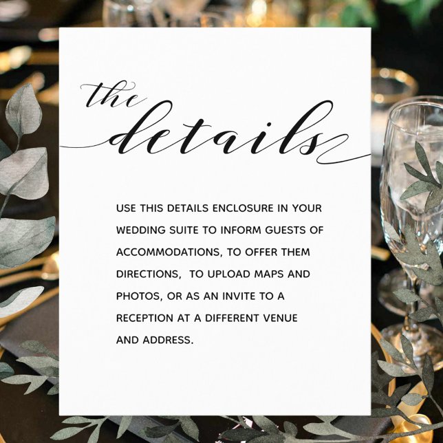 Rustic Calligraphy Wedding Details Enclosure Card (Von Creator hochgeladen)