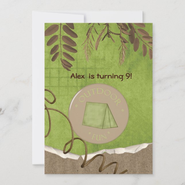 Rustic Camping Party Invitations d'anniversaire (Devant)