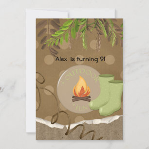Rustic Camping Party Invitations d'anniversaire