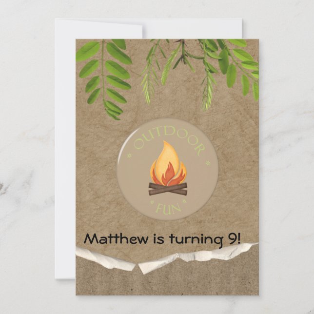 Rustic Camping Party Invitations d'anniversaire (Devant)