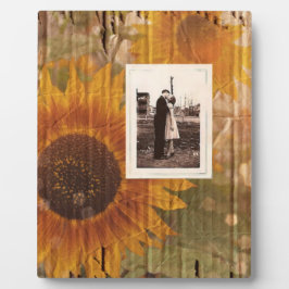 rustic cardboard country sunflower wedding fotoplatte