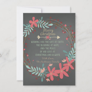 Rustic Chalkboard Christian Christmas Card Feiertagskarte
