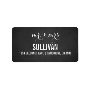 Rustic Chalkboard M. & Mme Étiquette de adresse de