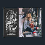 Rustic Chalkboard O Holy Night Lyrics Feiertagspostkarte<br><div class="desc">O Holy Night the Stars are Brightly Shining. Send holiday greetings and wishes to family and friends with this rustic Christmas postcard. It feys a rustic chalk script with an Chalkboard background. Personalize by adding fotos, Names, Nachrichten und Address. This Christmas song foto postcard is perfect for this holiday season....</div>