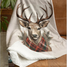 Rustic Charm Farmhouse Treasures with Plaid Deer