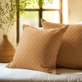 Rustic Checkered Pattern Orange Plaid for Autumn Kissen
