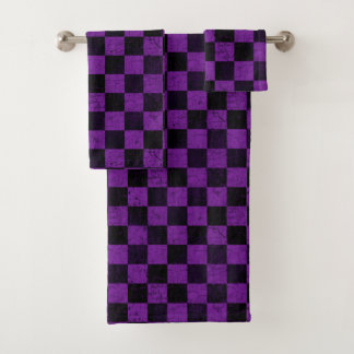 Rustic Checks, Purple and Black