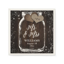 Rustic Chic Barn Wood Mason Jar Mr & Mrs Wedding