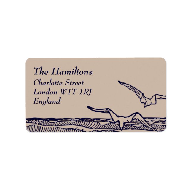 Rustic Chic Beach Wedding Address Label Adressaufkleber (Vorne)