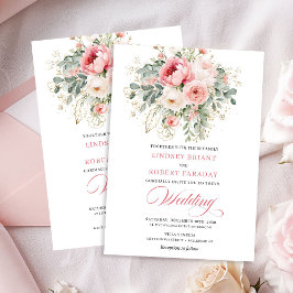 Rustic Chic Blush Roses Wedding Invitation Einladung
