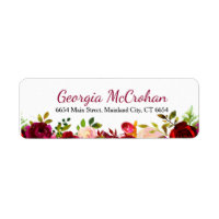 Rustic Chic Burgundy Marsala Rücksendeadresse