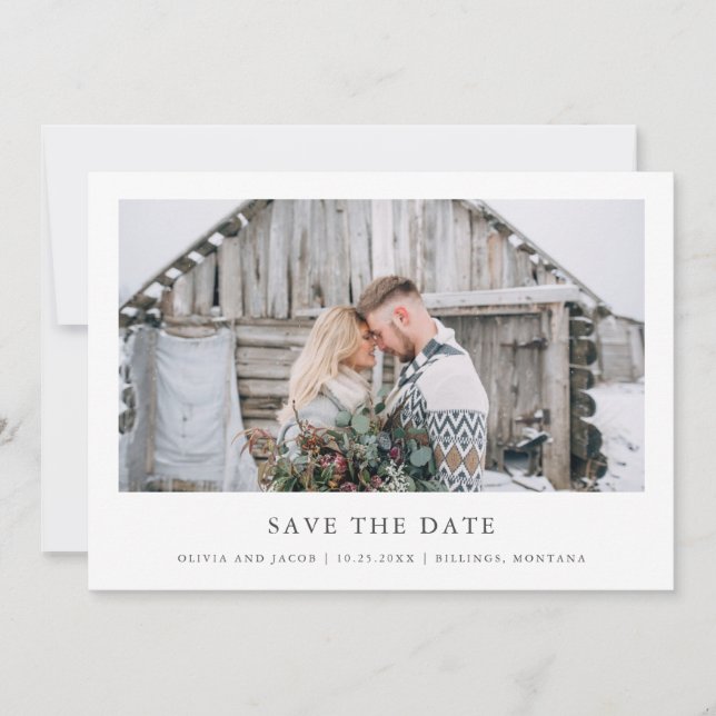 Rustic Chic | Einzelnes Foto Save The Date (Vorderseite)