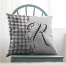 Rustic Chic Farmhouse Style coussin monogrammé