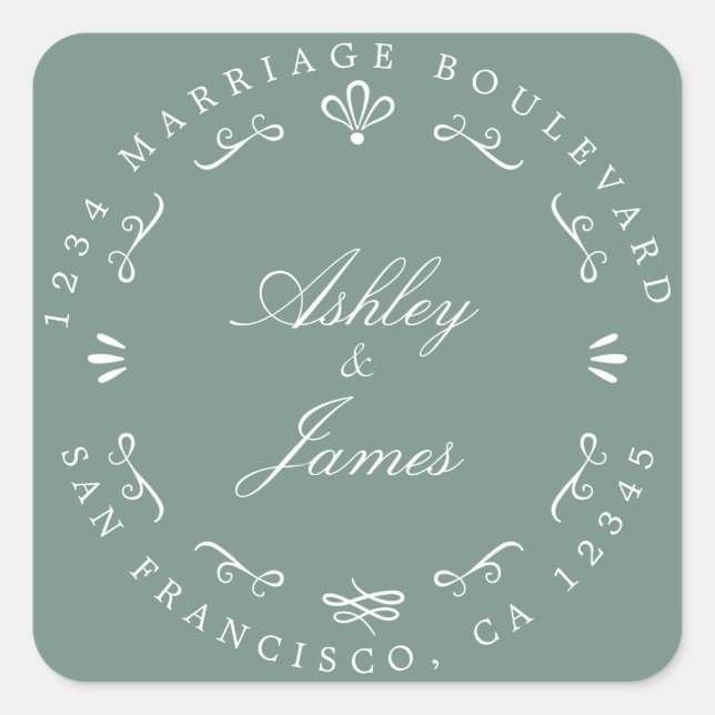 Rustic Chic Future Mr. Wedding Rücksendeadresse Quadratischer Aufkleber (Vorderseite)