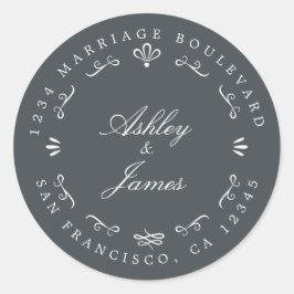 Rustic Chic Future Mr. Wedding Rücksendeadresse Runder Aufkleber