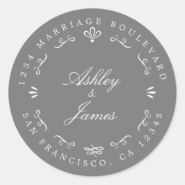 Rustic Chic Future Mr. Wedding Rücksendeadresse Runder Aufkleber