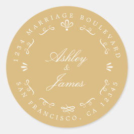 Rustic Chic Future Mr. Wedding Rücksendeadresse Runder Aufkleber