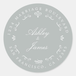 Rustic Chic Future Mr. Wedding Rücksendeadresse Runder Aufkleber