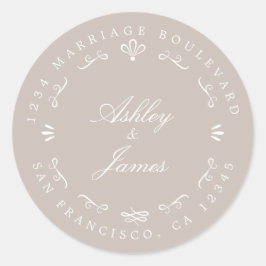 Rustic Chic Future Mr. Wedding Rücksendeadresse Runder Aufkleber