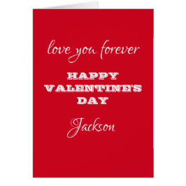 Rustic Chic Nom de script Red Valentines Carte de 