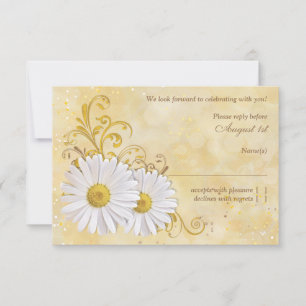 Rustic Chic Shasta Daisy Wedding RSVP Antwort