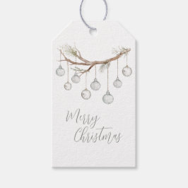 Rustic Christmas Branch with Hanging Lights Geschenkanhänger