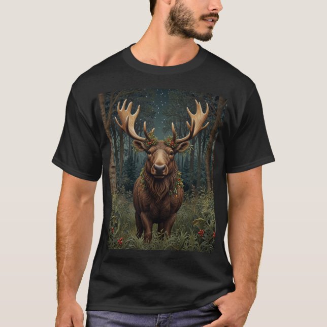 Rustic Christmas moose deer boho woodland forest  T-Shirt (Vorderseite)