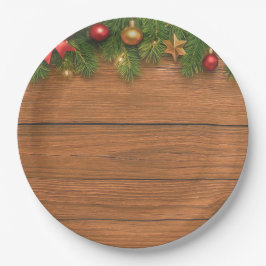 Rustic Christmas Paper Plate – Festive Holiday Pappteller