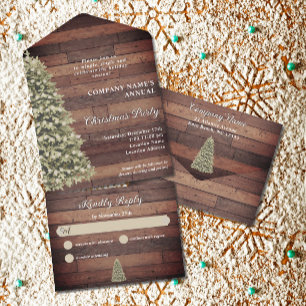 Rustic Christmas Tree Company Weihnachtsfeier All In One Einladung