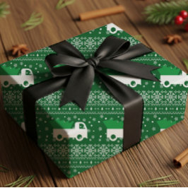 Rustic Christmas Truck Wrapping Paper Geschenkpapier